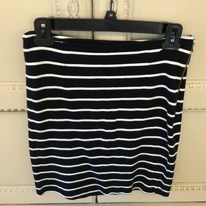 Black and White Striped Banana Republic Work Skirt
